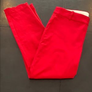 JCrew  Scalloped Red Cropped Pants.